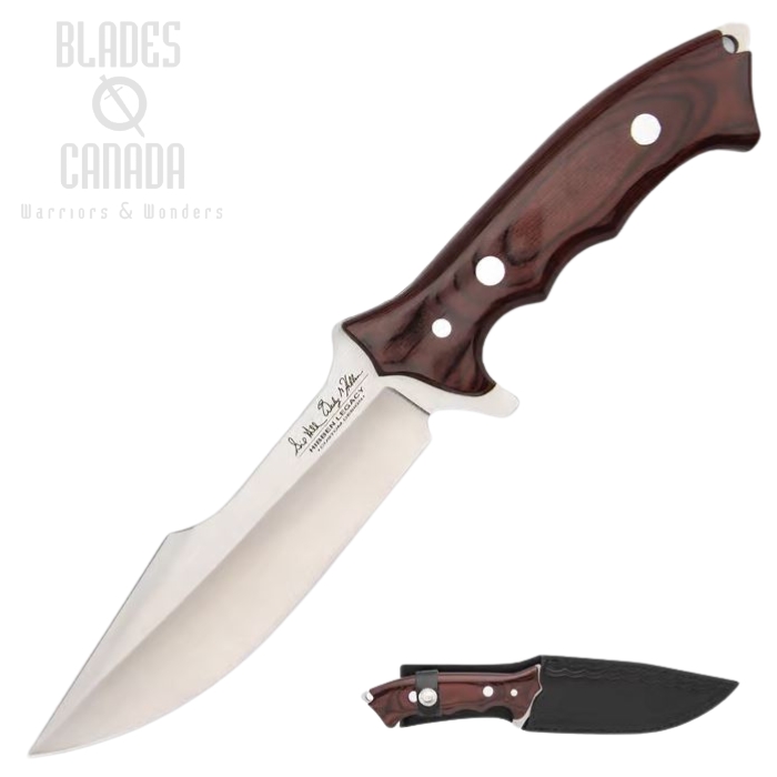 Gil Hibben Legacy Fighter IV Fixed Blade Knife, Pakkawood, Leather Sheath, GH5112